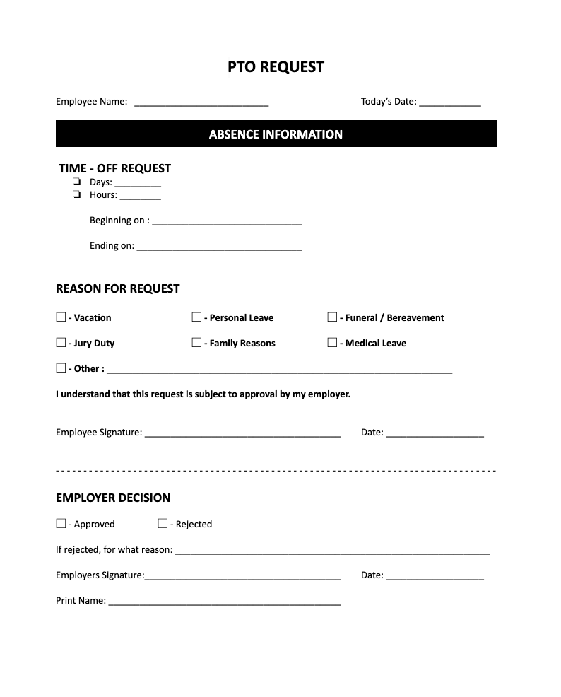 PTO Request Form